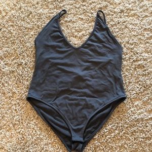 Low back navy bodysuit